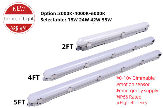 Gewerbliche 5FT-LED-Parkplatz-Linear-Tri-Proof-Lampenwerfer mit IP66-Dampfdichtlicht 2 kg