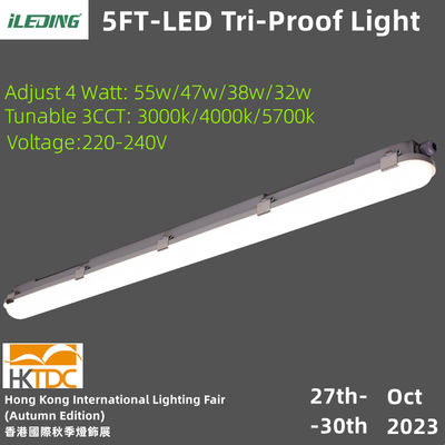 Kühlspeicher Industrie IP66 IK10 5FT 55W Tri-Proof Low Bay LED Dampfdichte Leuchten