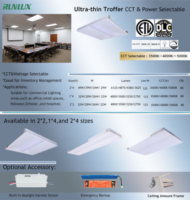 30x120 LED Troffer Licht Panel 3 Farbtemperatur und 4 Leistung 26W 32W in einer Leuchte