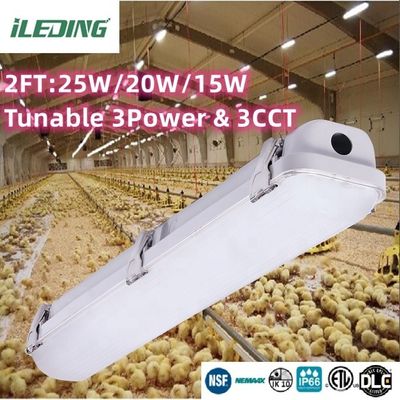 85 CRI LED Dampfdichte Garagenleuchte Schaltanlage 2FT Dreifestlicht für Werkstatt IP66 wasserdicht